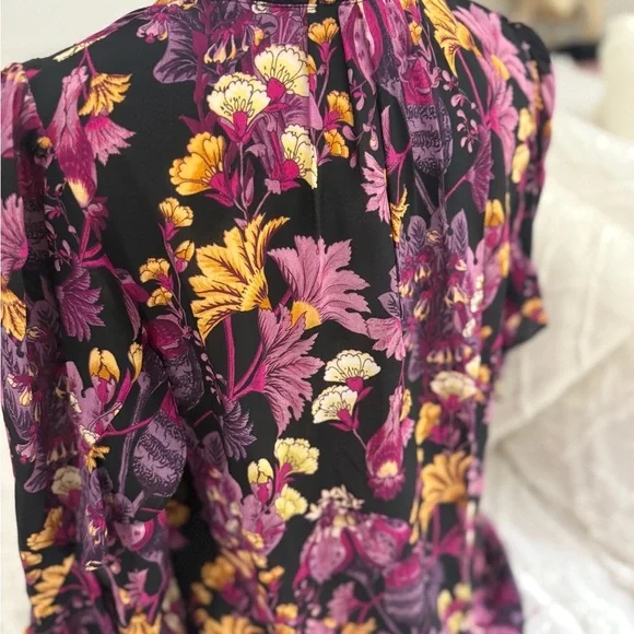Kobi Halperin Floral Blouse - Black and Purple - Picture 4 of 16